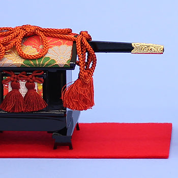 雛人形・雛道具御所かご重 25号黒塗り(木製)