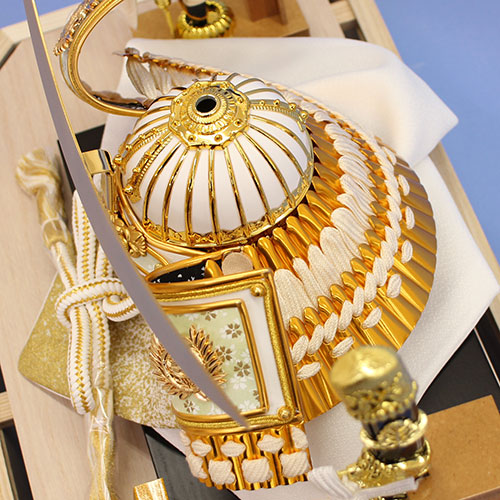 五月人偶兜壳人偶柜装饰 高33.5厘米 六角形山科兜壳 亚克力