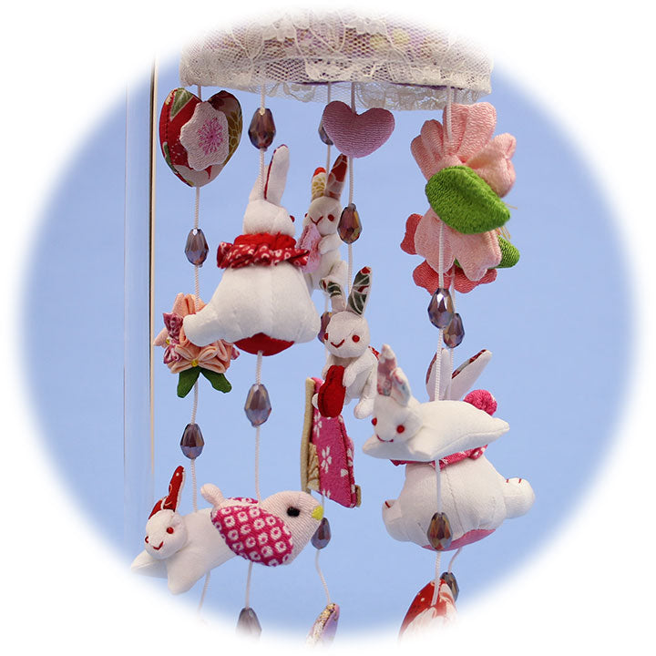 Support de décoration suspendu inclus, hauteur 35 cm, mini filet pour lapin