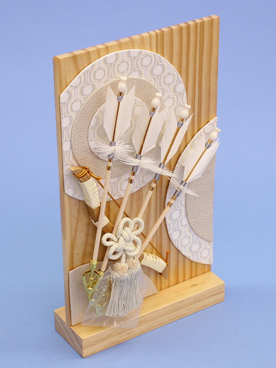 衝立破魔弓白木　上から