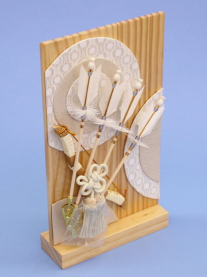 衝立破魔弓白木　上から