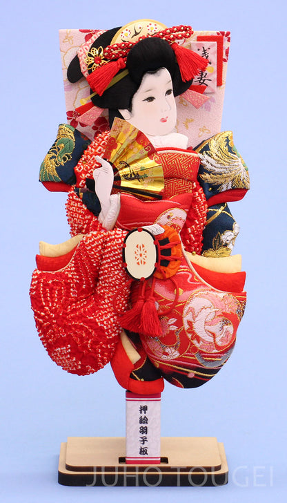 押絵羽子板 鹿の子華舞 スタンド付き