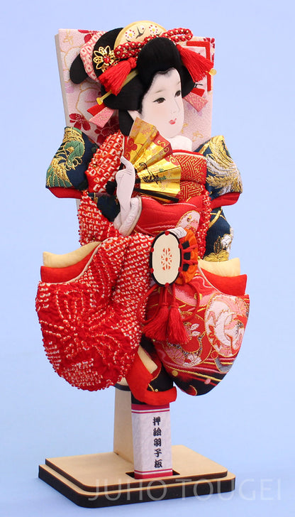 押絵羽子板 鹿の子華舞 スタンド付き　左から