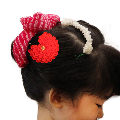 JUHO-TOUGEI つまみ簪羽子板 7号マム（赤）アクリルスタンド付き