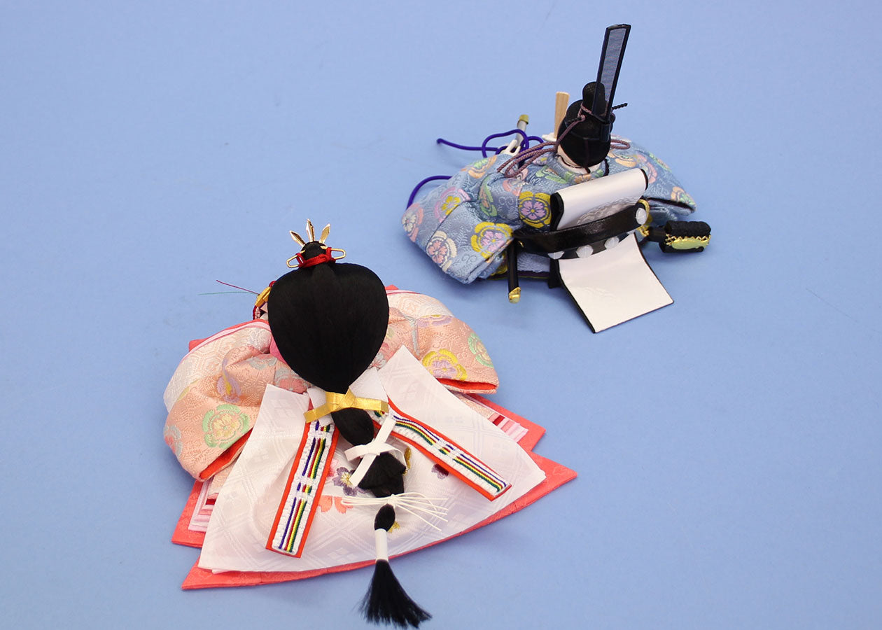 雛人形単品 親王2 正絹上仕立てまめびな #54　後ろから