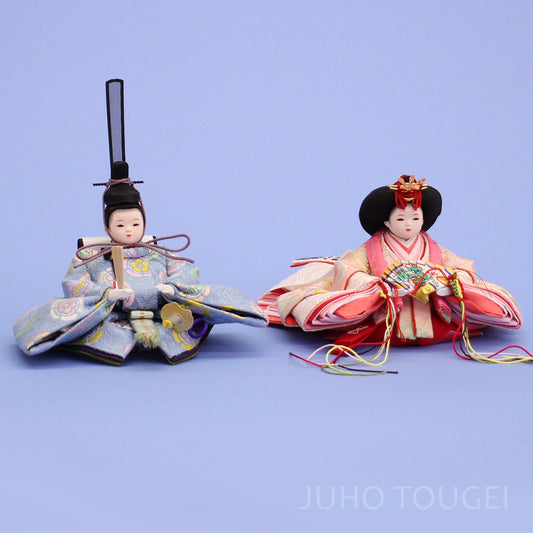 雏人偶单品 亲王人偶与公主 2 纯丝质高质量豆雏 #54