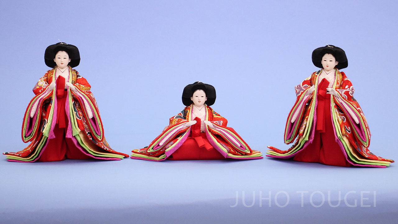 三五官女　赤　緑重ね