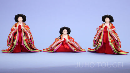 三五官女　赤　緑重ね