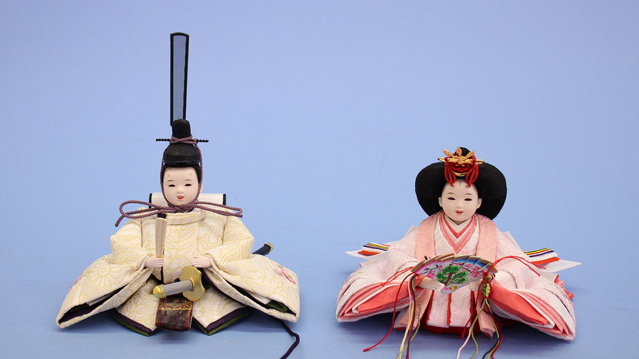 雛人形 平飾り 幅40cm｜まめびな モカベージュ 親王飾り – 寿鳳人形の東芸