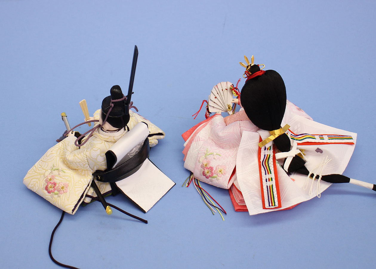 雛人形単品 親王2 刺繍まめびな #10　左後ろから