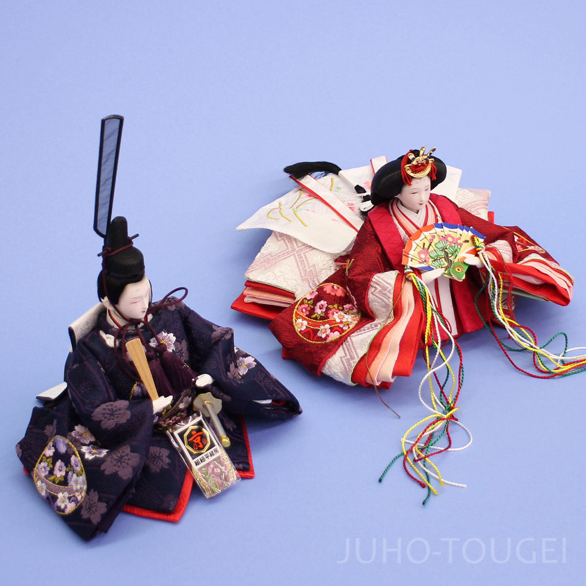雛人形三段飾り 小芥子五人まり桜刺繍 60cm幅もうせん飾り – 寿鳳人形