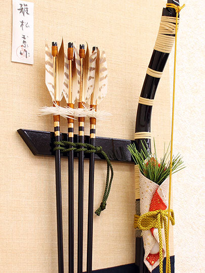 壁掛け破魔弓飾り 雅松(紺)　ズーム