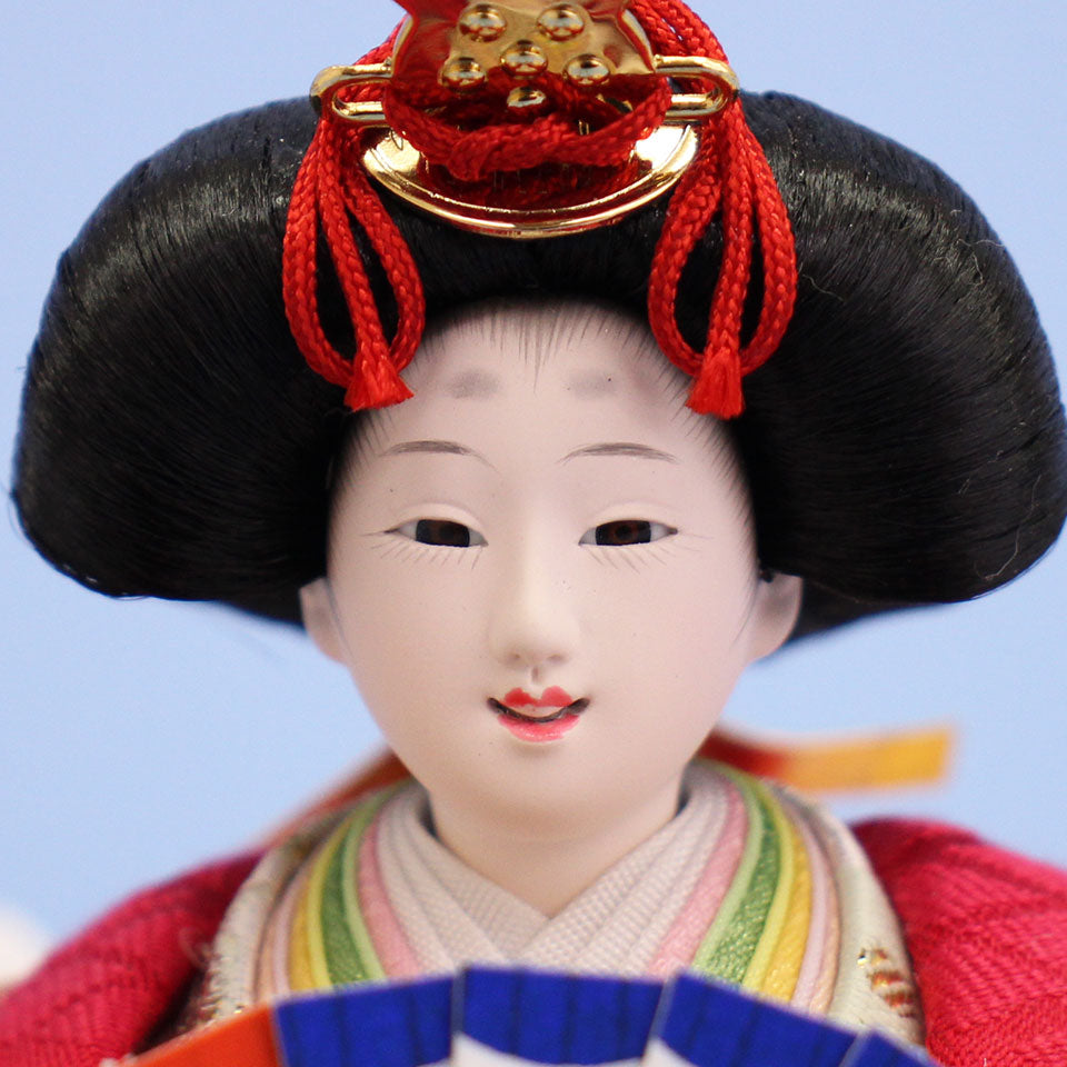 雛人形単品 親王3 小芥子 銀ピンク金襴927-1　姫顔