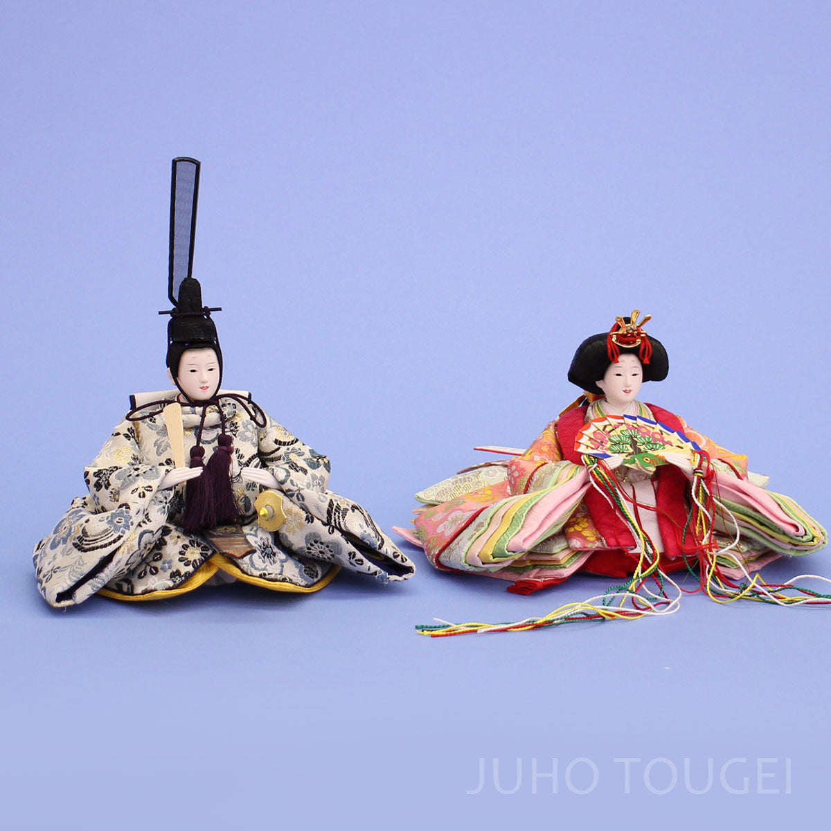 雛人形単品 親王3 小芥子 銀ピンク金襴927-1　イメージ