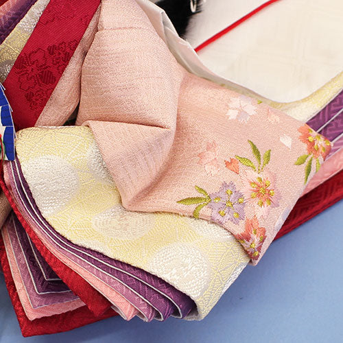 雛人形三段収納飾り　引き出し式オーク60㎝幅　姫袖