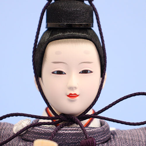 雛人形三段収納飾り　引き出し式オーク60㎝幅　殿顔