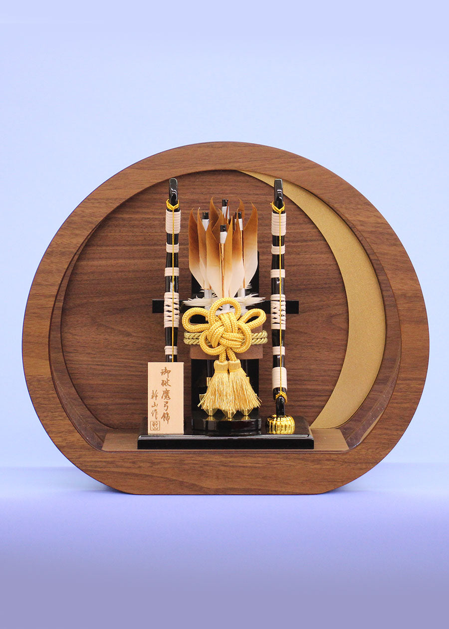 円形破魔弓飾り　月　オーク