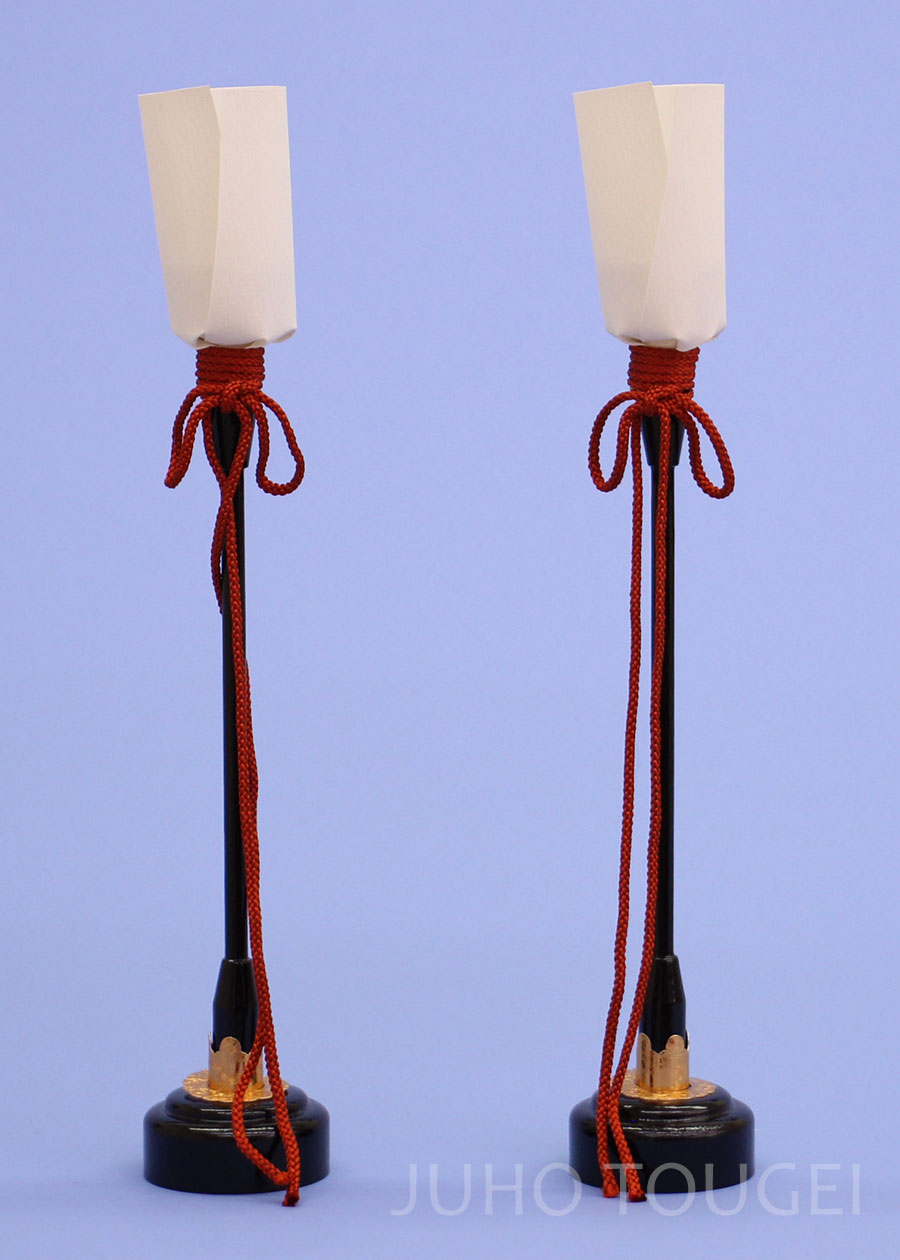 ３６ｃｍ黒塗り木製油灯