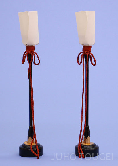 ３６ｃｍ黒塗り木製油灯