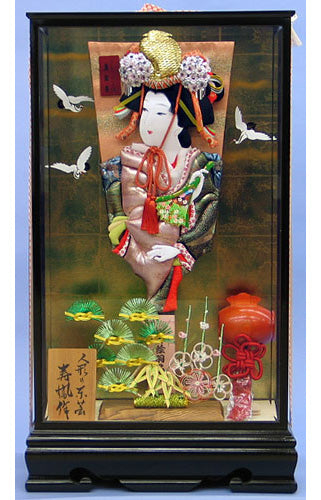 23号金冠　押絵羽子板白鶴ケース