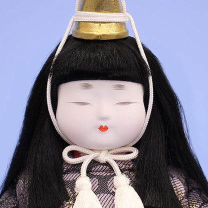木目込み立雛単品 もも花立雛　完成品　殿顔