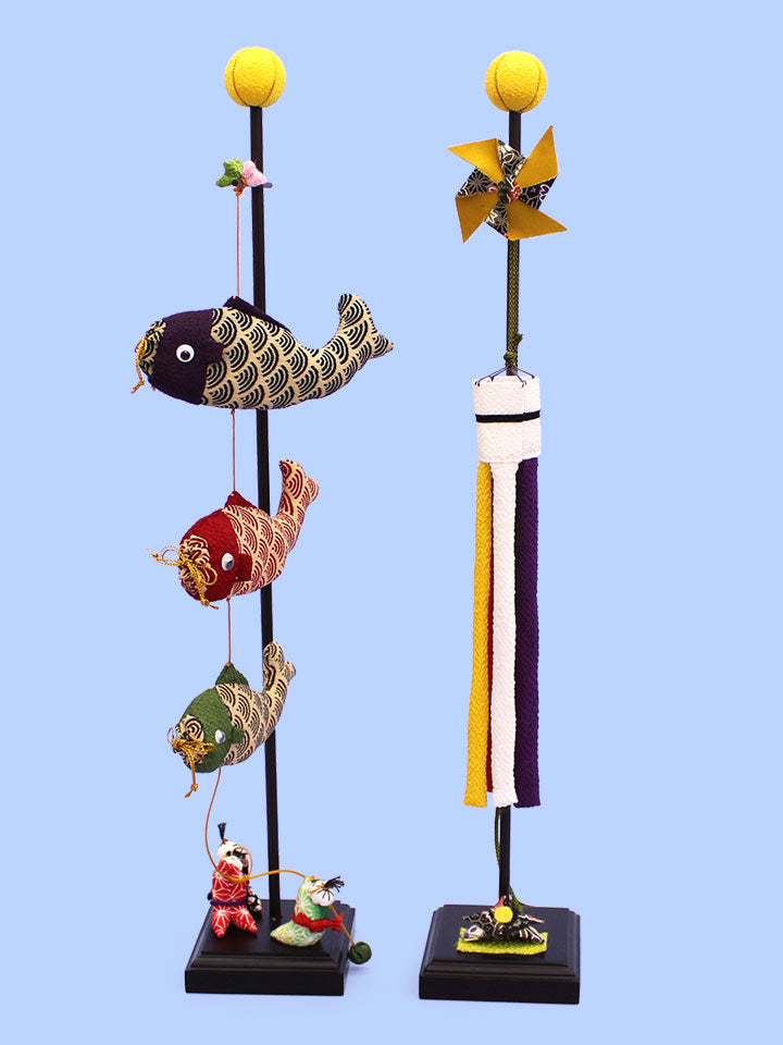 五月人形用 鯉のぼり飾り 対入り・両立て 15号虎太郎