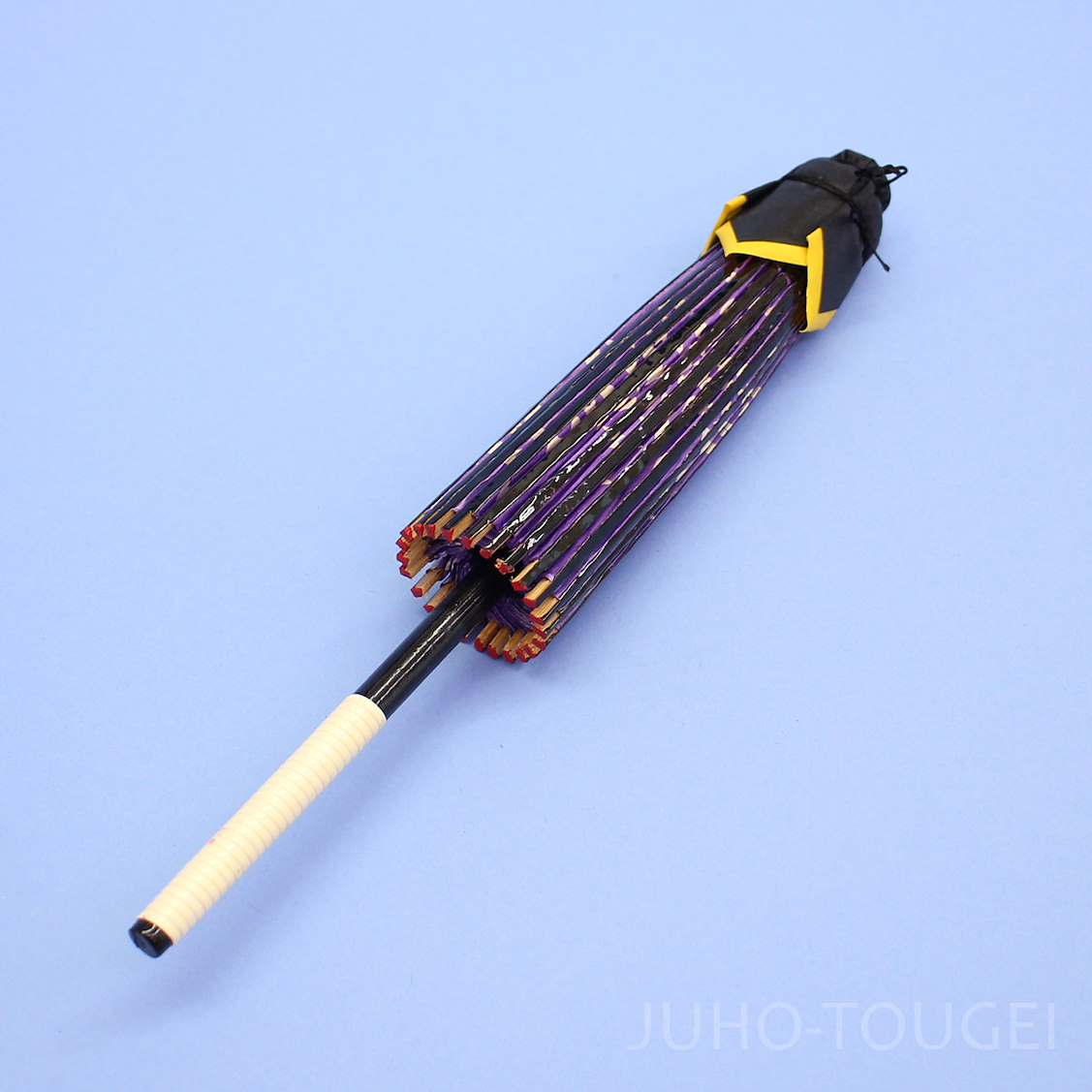 Mini Japanese-style umbrella, purple with cherry blossom pattern, 30 cm total length; for decoration/Japanese-style interior decor.