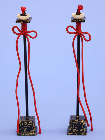 点灯しない油灯　蒔絵付き