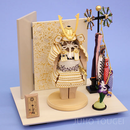 Boy's Day doll armor decoration Width 37cm Height 36cm Tango Samurai Shiranoshin Gold and silver foil flat decoration
