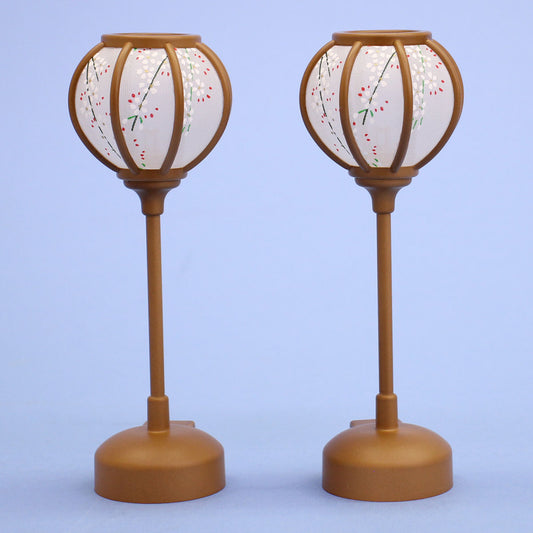 雛人形ぼんぼり  （樹脂製） 13cmミニしだれナチュラルLEDコードレス