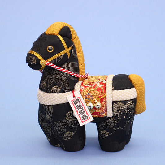 木目込み人形干支午　＃2　吉祥(きっしょう)　黒横