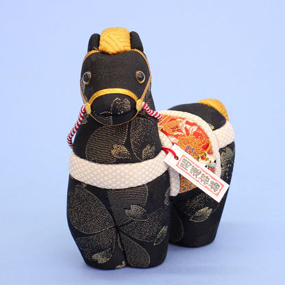 木目込み人形干支午　＃2　吉祥(きっしょう)　黒正面