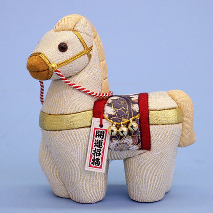 木目込み人形干支午　＃2　吉祥(きっしょう)　白横