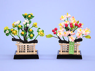 桜橘 高さ13cm20号花衣(縮緬桜橘)