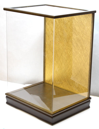 Étui à rabat en acrylique, largeur 32 cm, hauteur 44 cm, FJ3-3, 45, fond doré peint en marron foncé