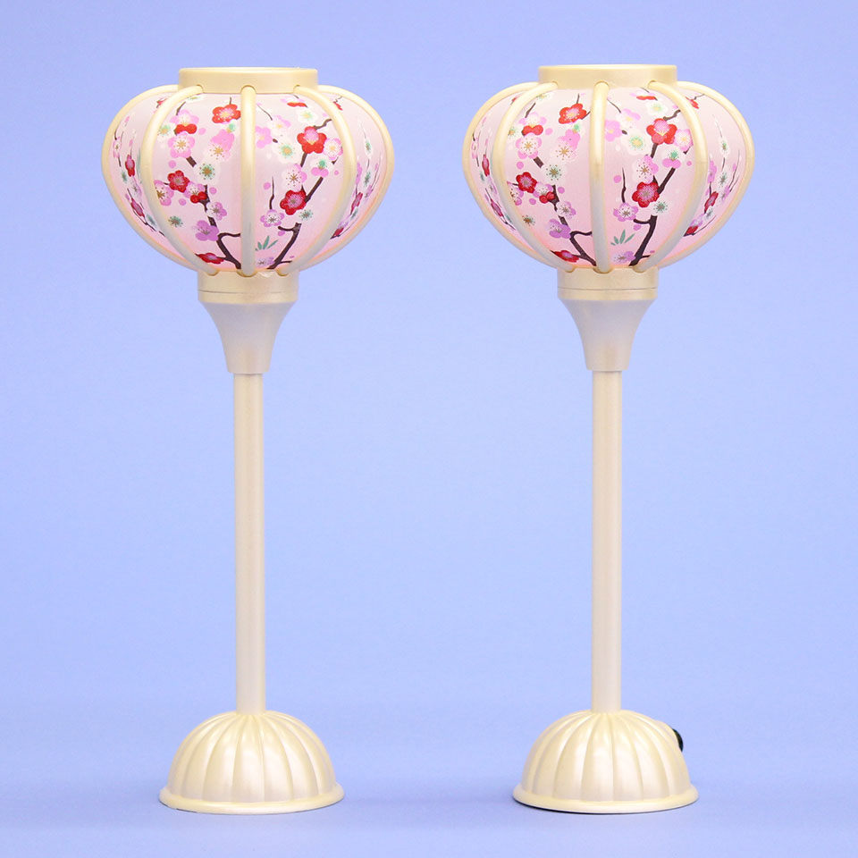 雛人形 ぼんぼり  （樹脂製） 21cm小桜LEDコードレスパールホワイト