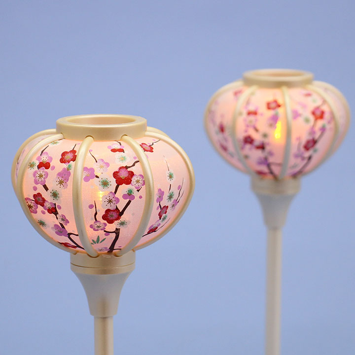 雛人形 ぼんぼり （樹脂製） 21cm小桜LEDコードレスパールホワイト