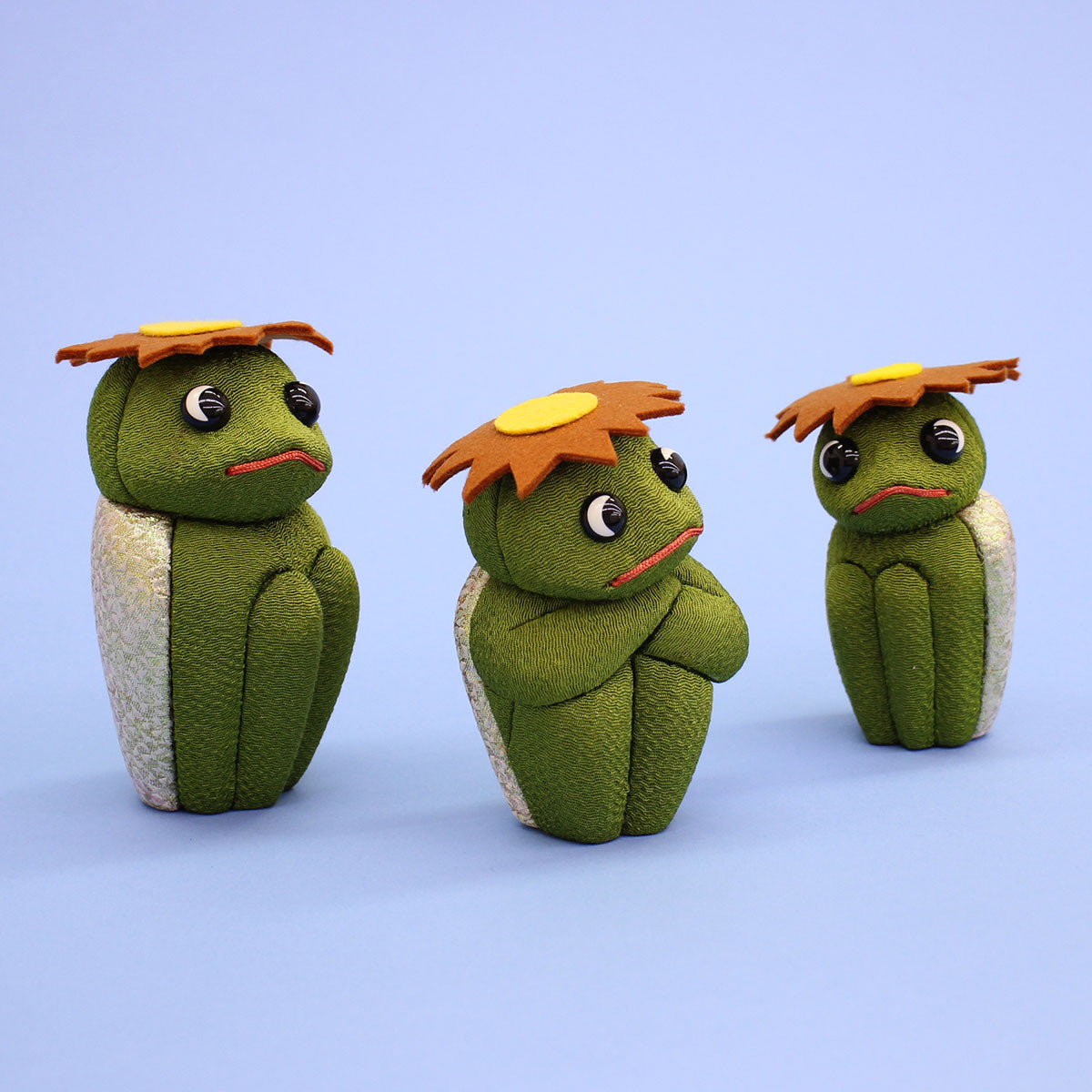 木目込み人形材料 No212 福カッパ　大中小　左から