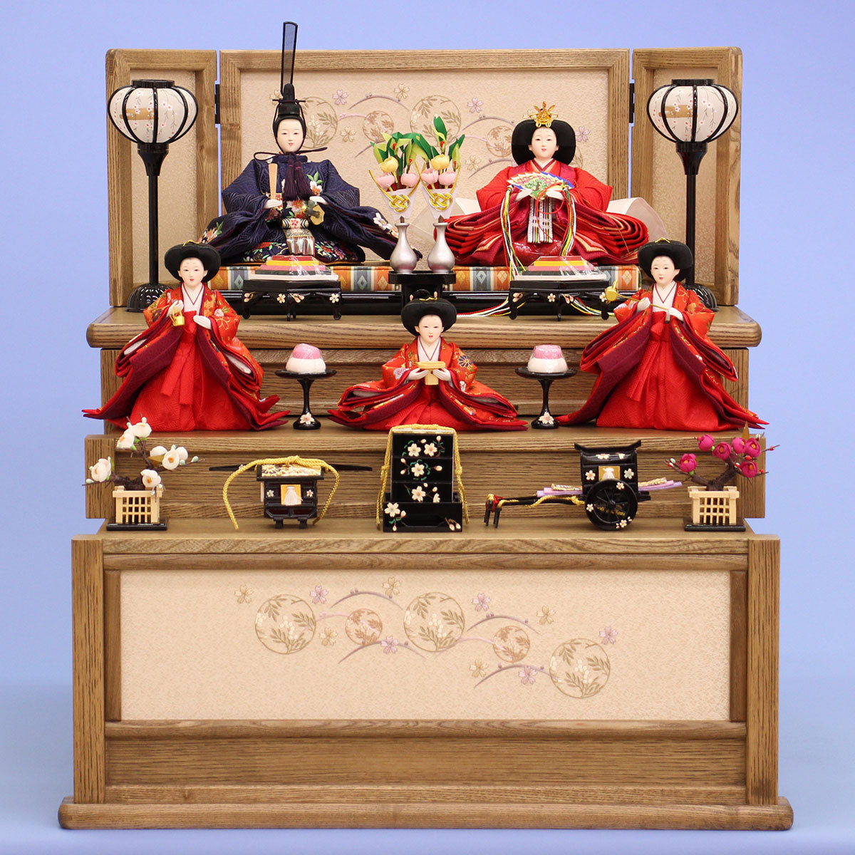 雛人形引き出し収納タイプ三段飾り神代60cm