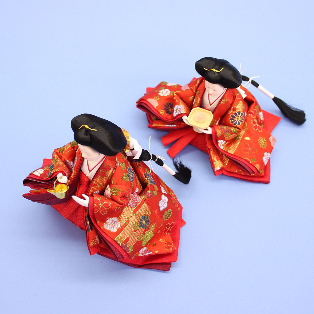 雛人形引き出し収納タイプ三段飾り神代60cm　官女
