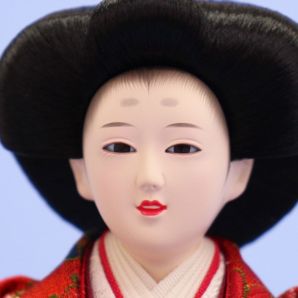 雛人形引き出し収納タイプ三段飾り神代60cm　官女顔