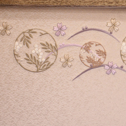 雛人形引き出し収納タイプ三段飾り神代60cm　屏風刺繍