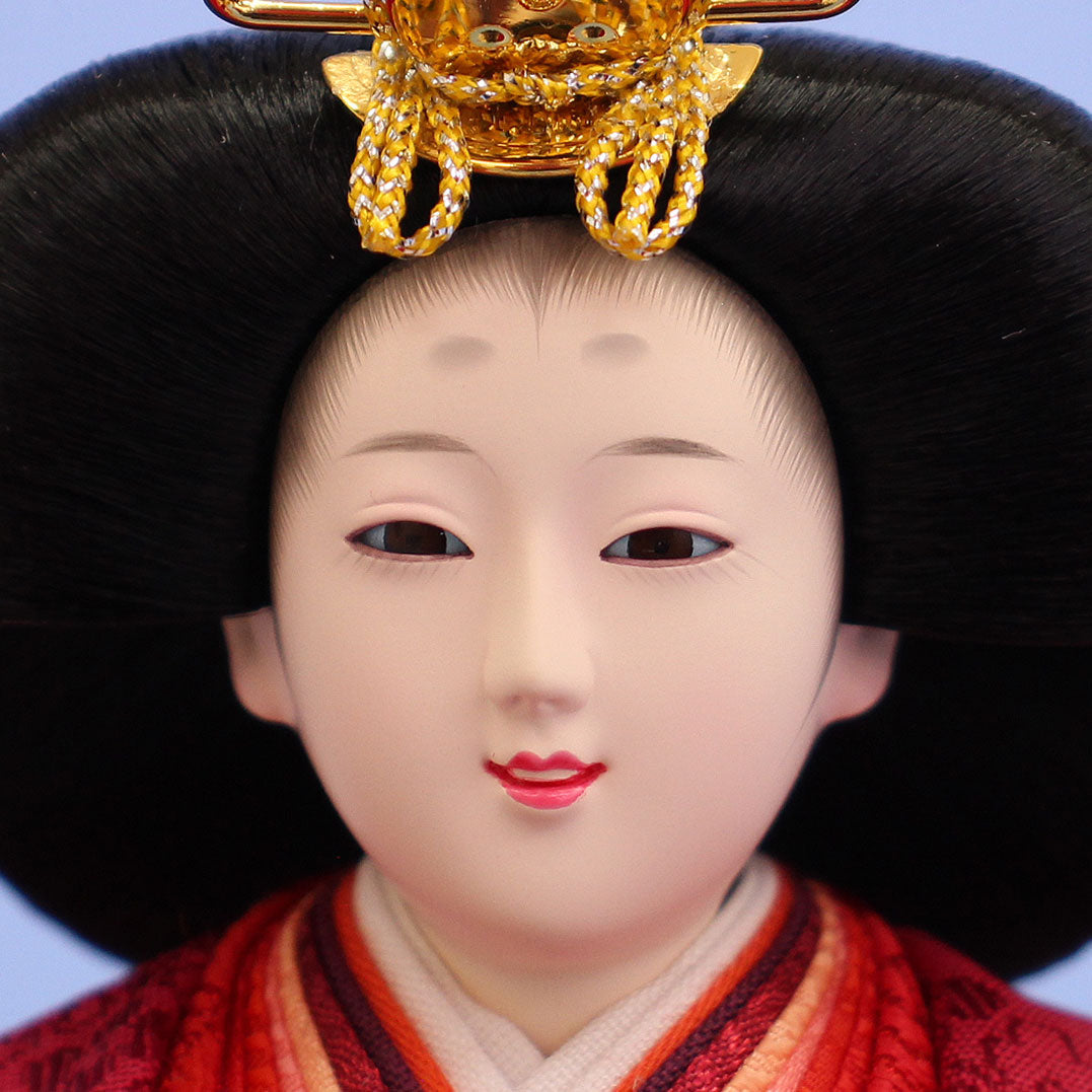 雛人形引き出し収納タイプ三段飾り神代60cm　姫顔