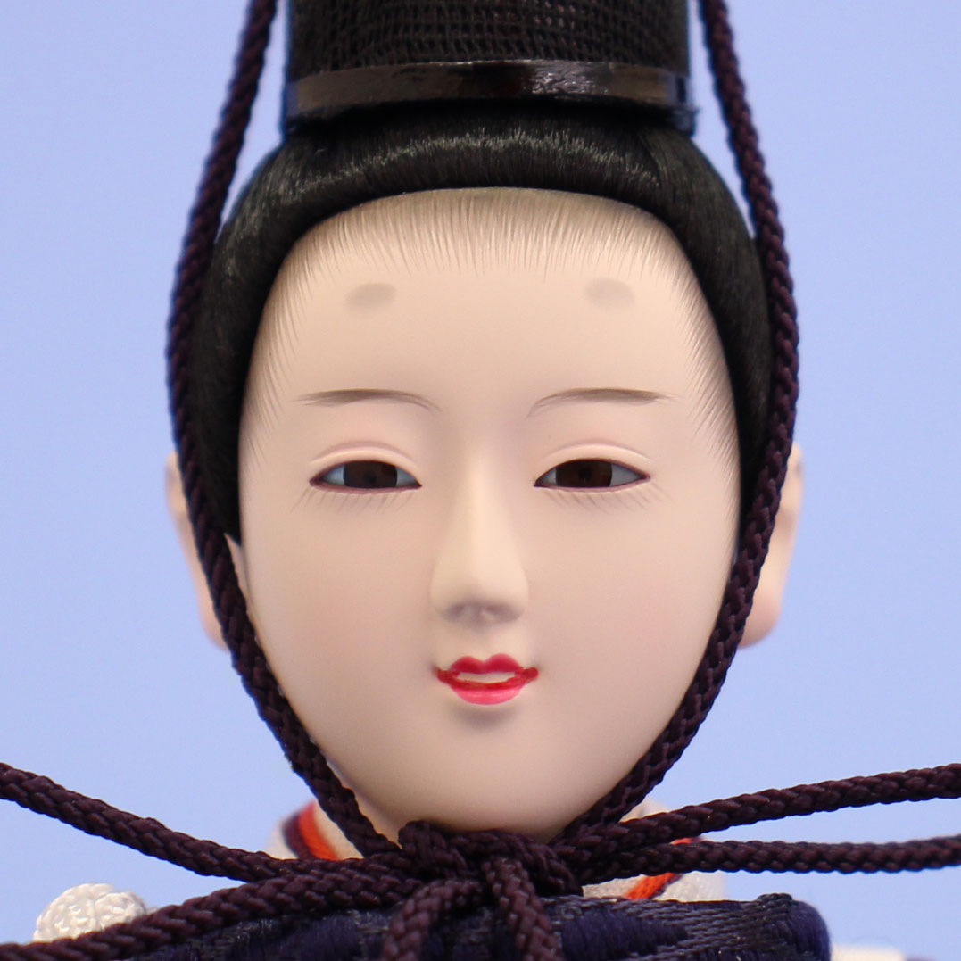 雛人形引き出し収納タイプ三段飾り神代60cm　殿顔