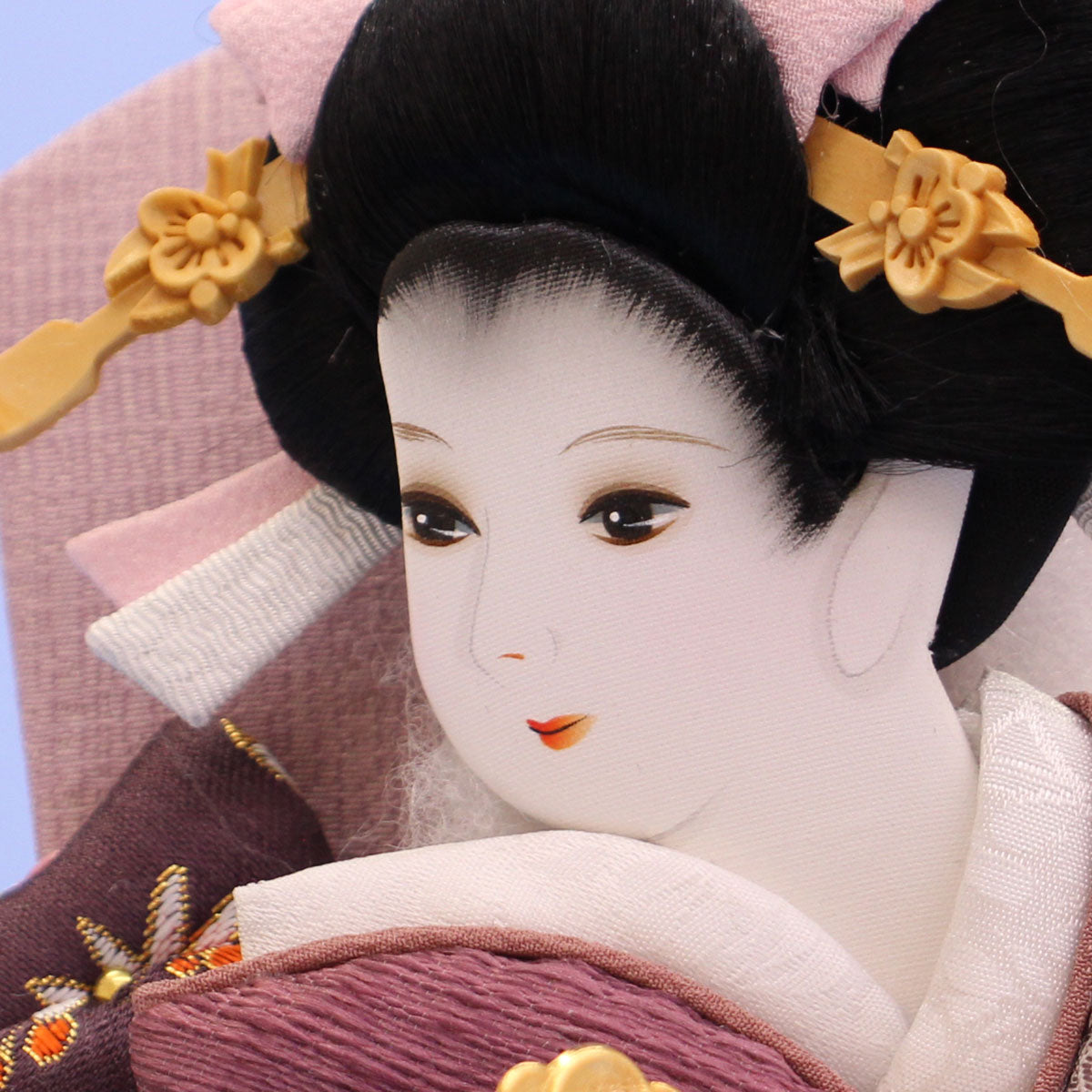 ９号金彩刺繍美月紫　お顔