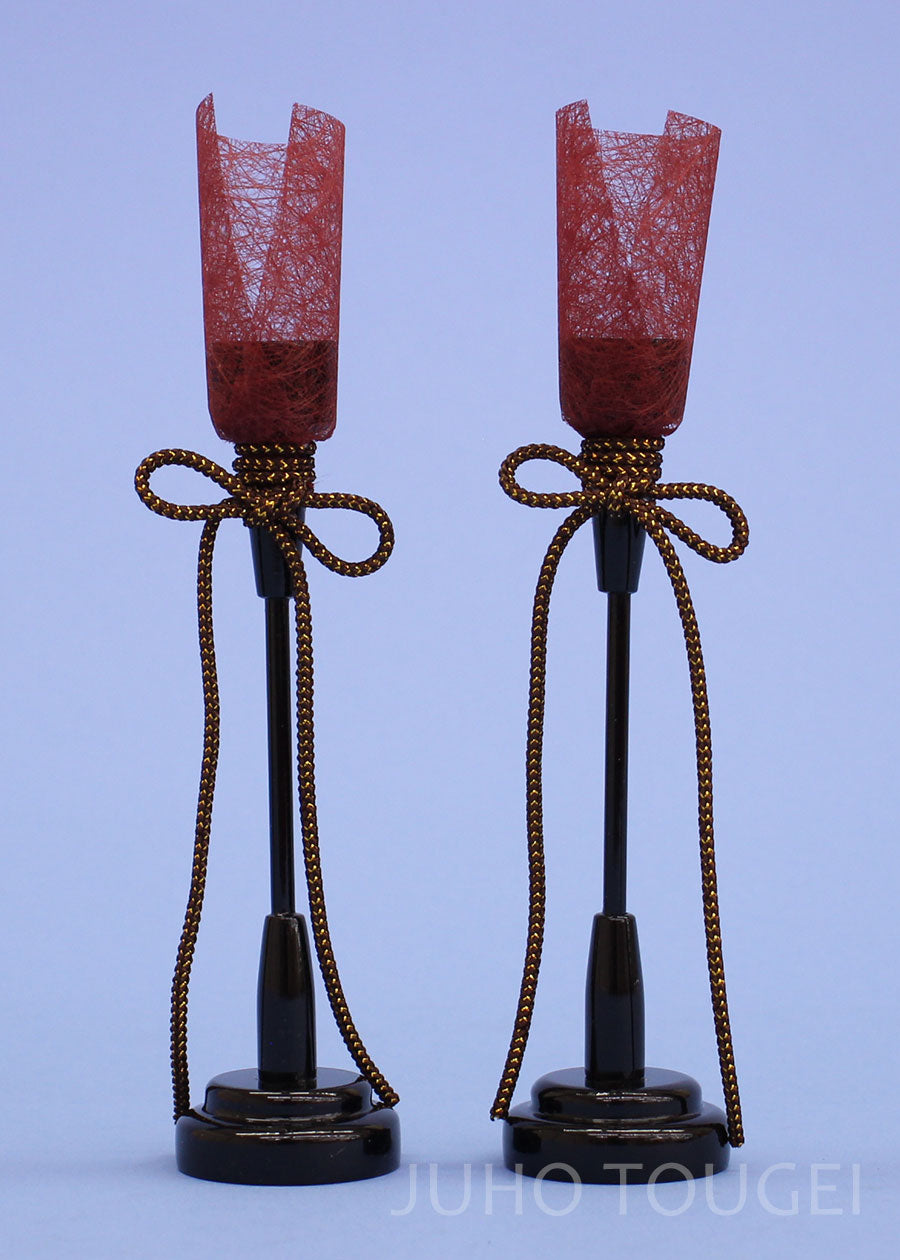 木製油灯18㎝レッド