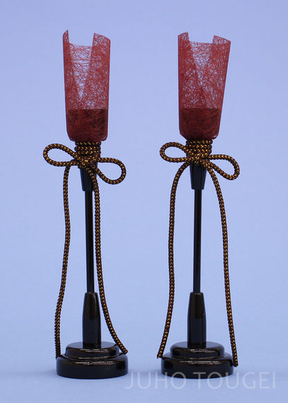 木製油灯18㎝レッド