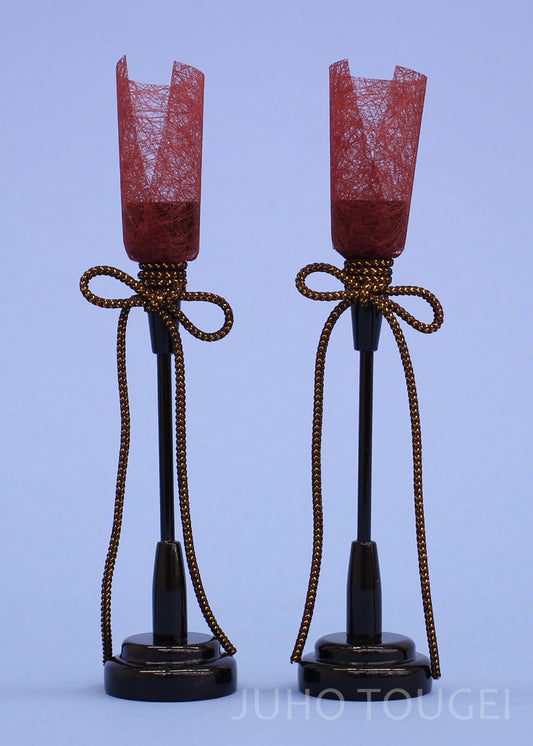 木製油灯18㎝レッド