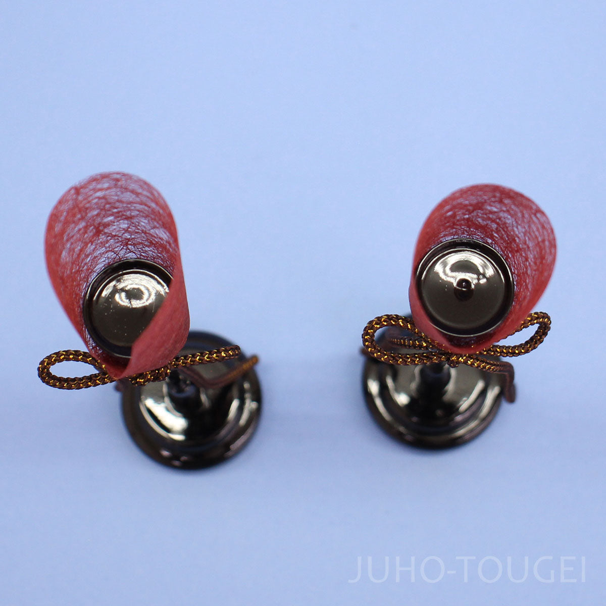 木製油灯18㎝レッド　上から