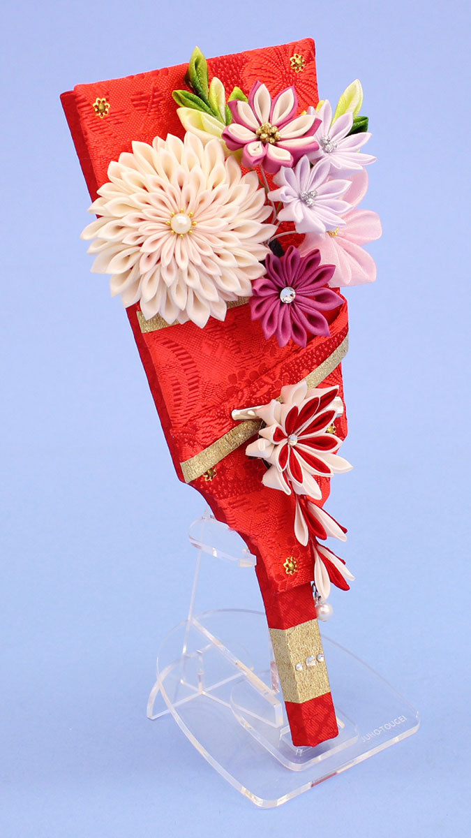 JUHO-TOUGEI 7号剣つまみ赤　スタンド付き　横から